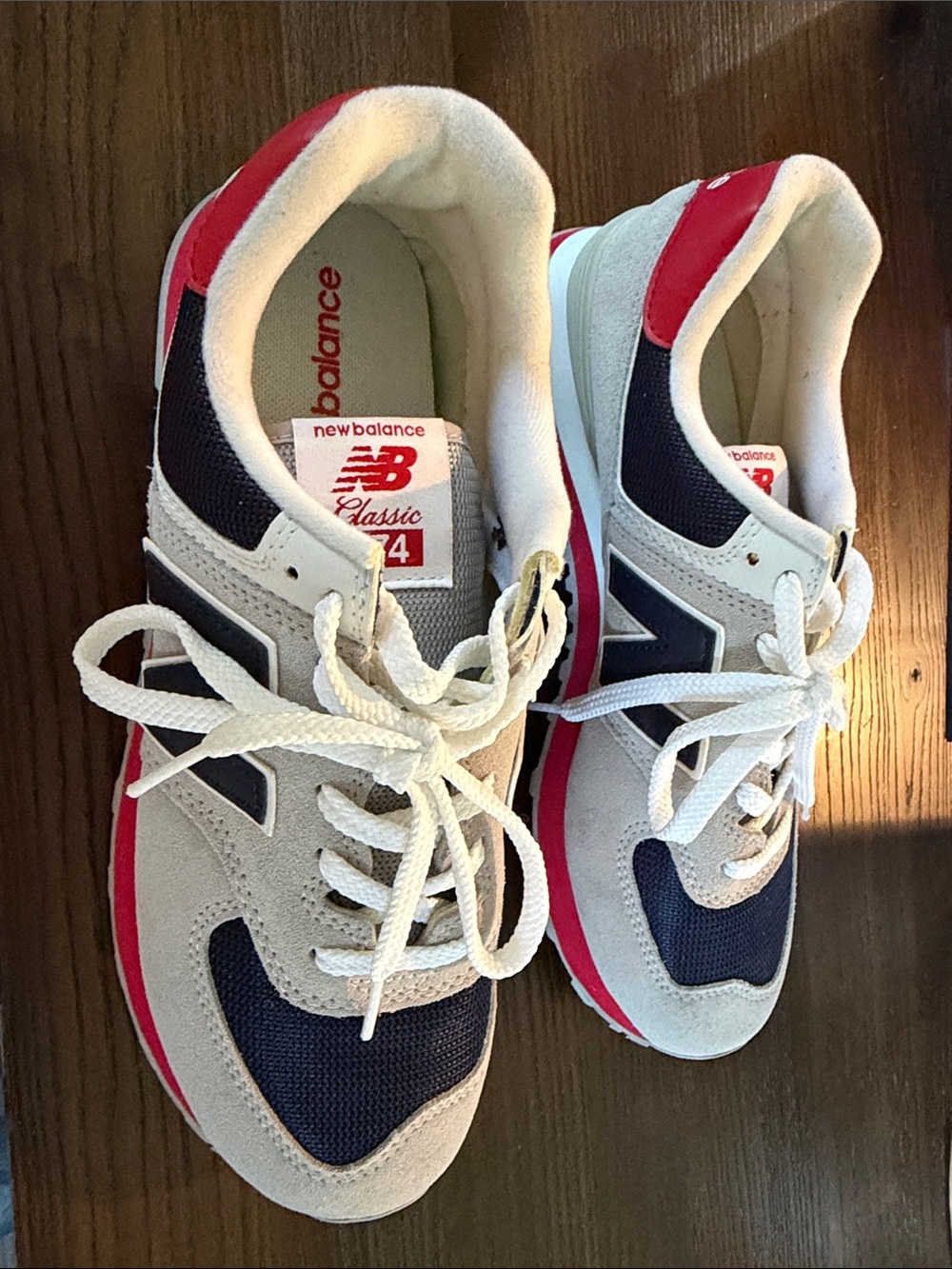 New Balance Sneakers - Navy, White & Red Accent